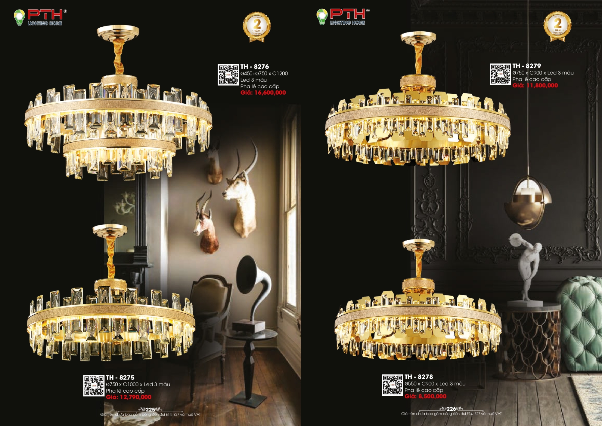 Bảng giá đèn trang trí PTH Lighting Home 2026